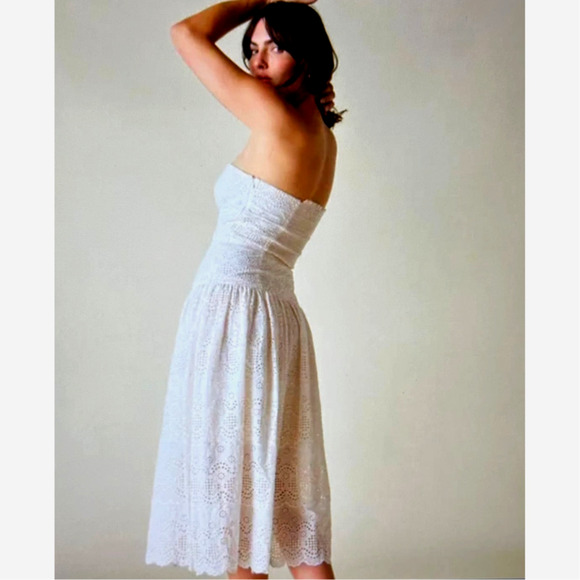 St Roche Benedict Removable Straps Eyelet Detail Dress Vanilla 2 - Picture 4 of 15